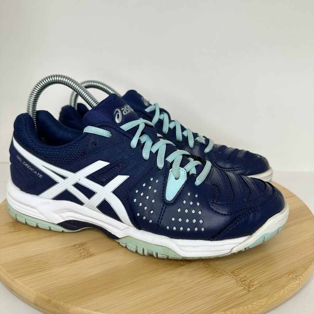 ASICS Gel-Dedicate 4 Tennis Shoes Sneakers Running Blue White Womens Size 7.5